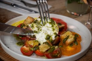 balans dinner menu burrata pesto tomatoes foccacia